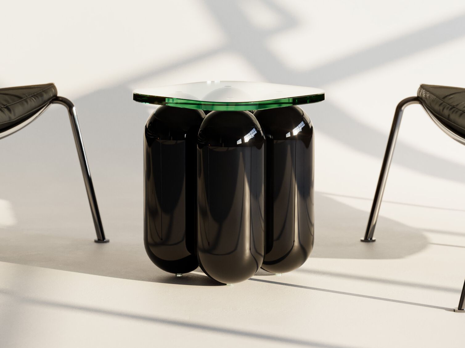 Низкий квадратный стол из стали и стекла Cameron Design House ARCH-00025564