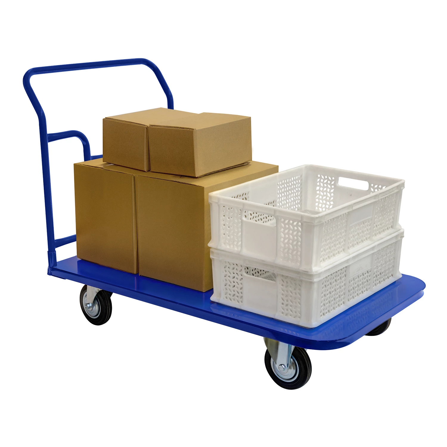 Тележка платформенная ТПТ (г/п 500 кг, 1000x600 мм, колеса черная резина 200 мм) Верстакофф 65-8873 - Вид №1