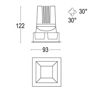 Алюминиевый светодиодный светильник Ghidini Lighting COMFORT EVO SQ ARCH-00051172 - Вид №2