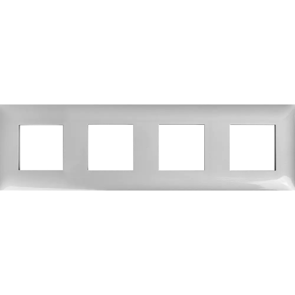 Рамка для розеток и выключателей DKC Avanti 4 поста цвет закаленная сталь STLM-2045476