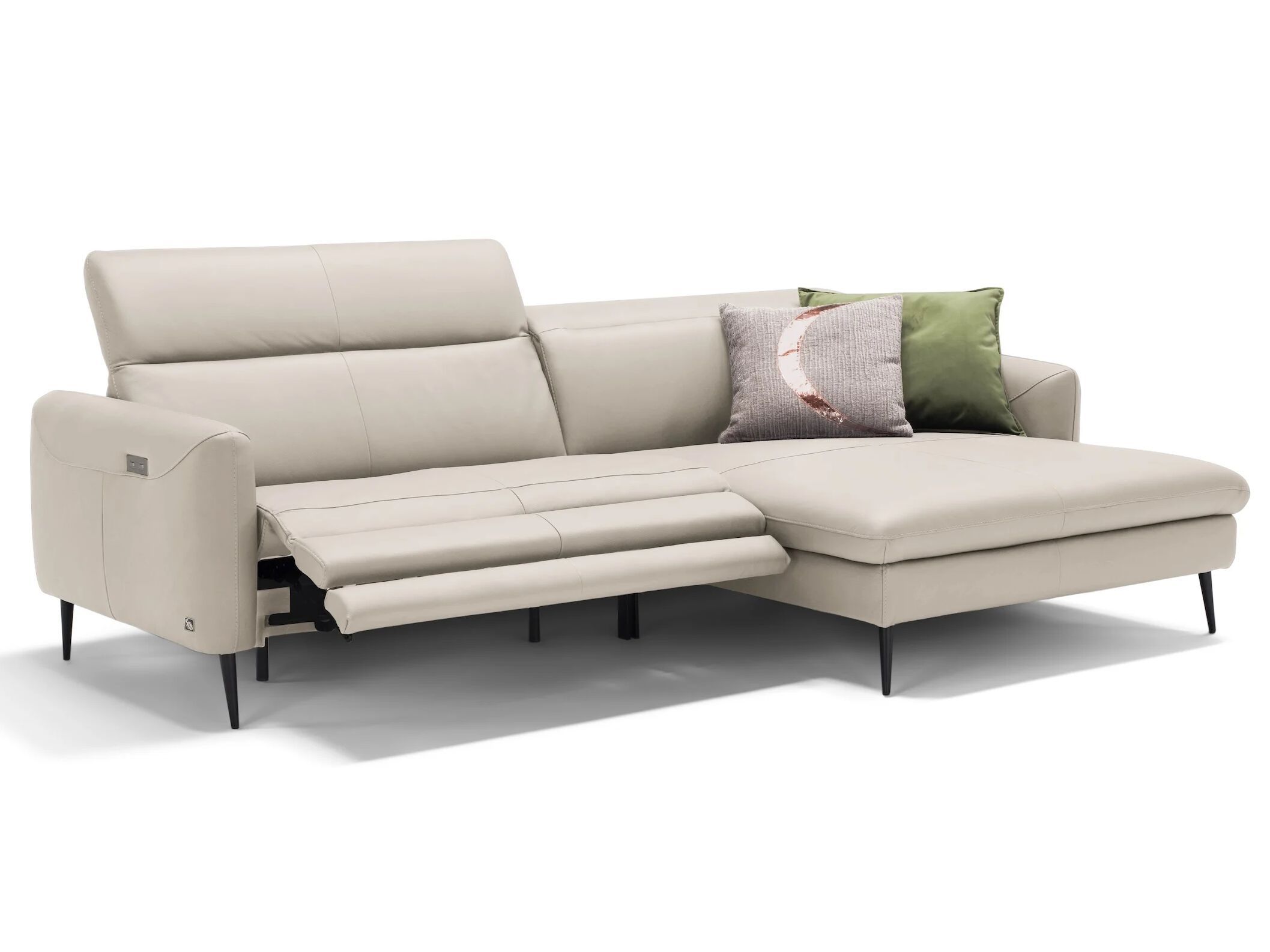 Кожаный диван с полуостровом Sofanella Мессина ARCH-00143650