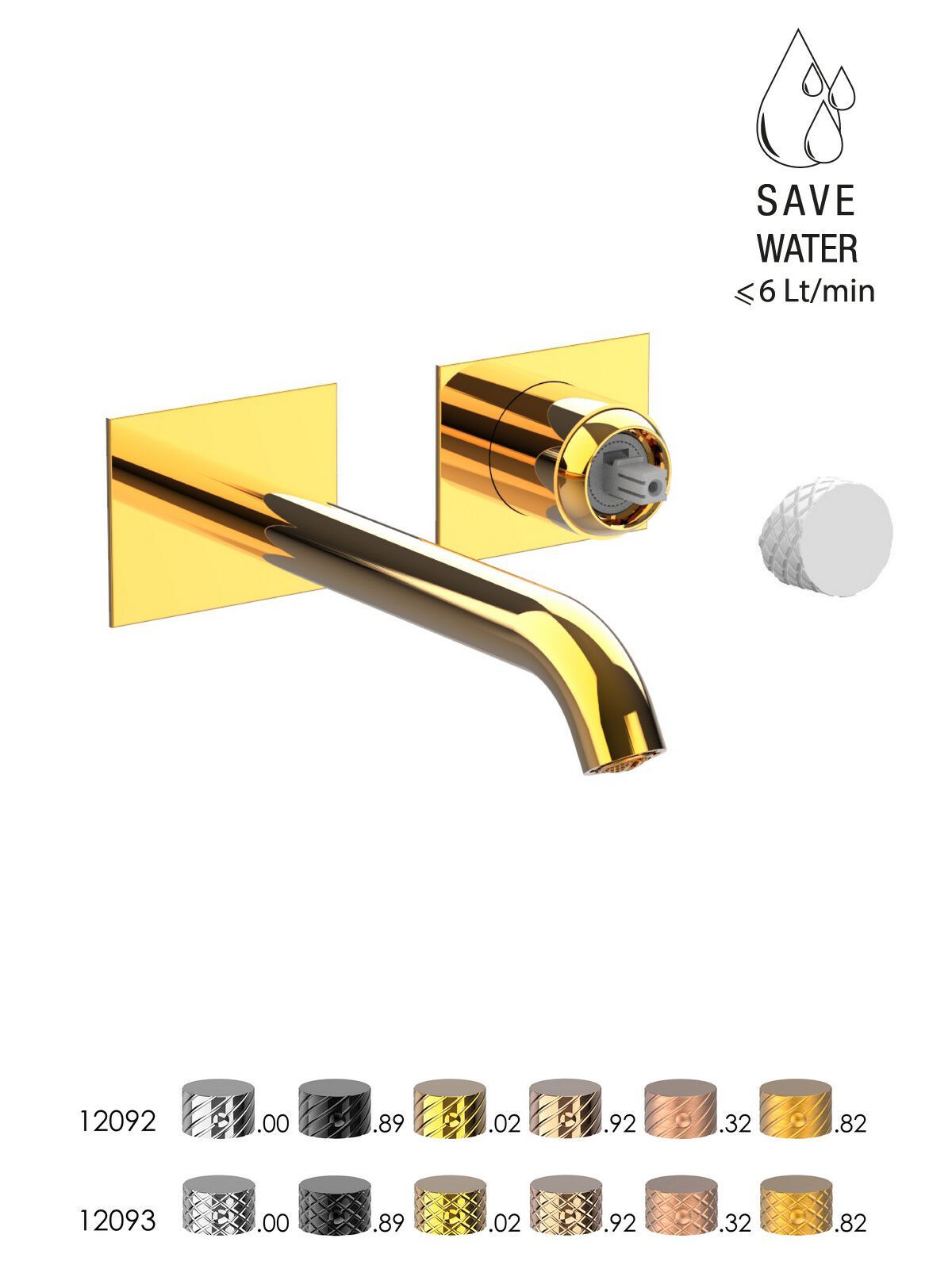 Настенный смеситель для раковины без слива с ограничителем расхода Rubinetterie Frattini Pepe XLS ARCH-00093332 - Вид №2