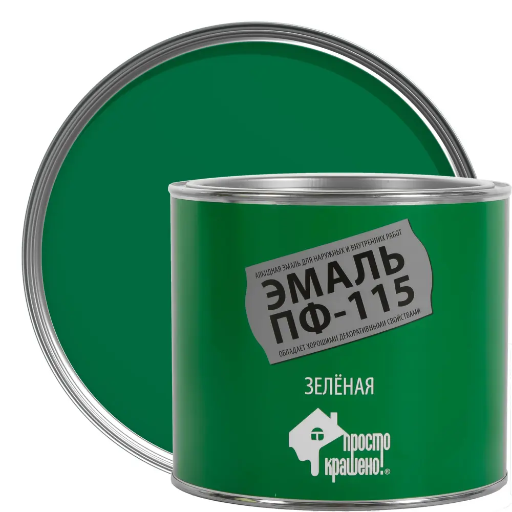 Эмаль ПФ-115 Простокрашено цвет зелёный 1.9 кг 13314623 STLM-2168940 