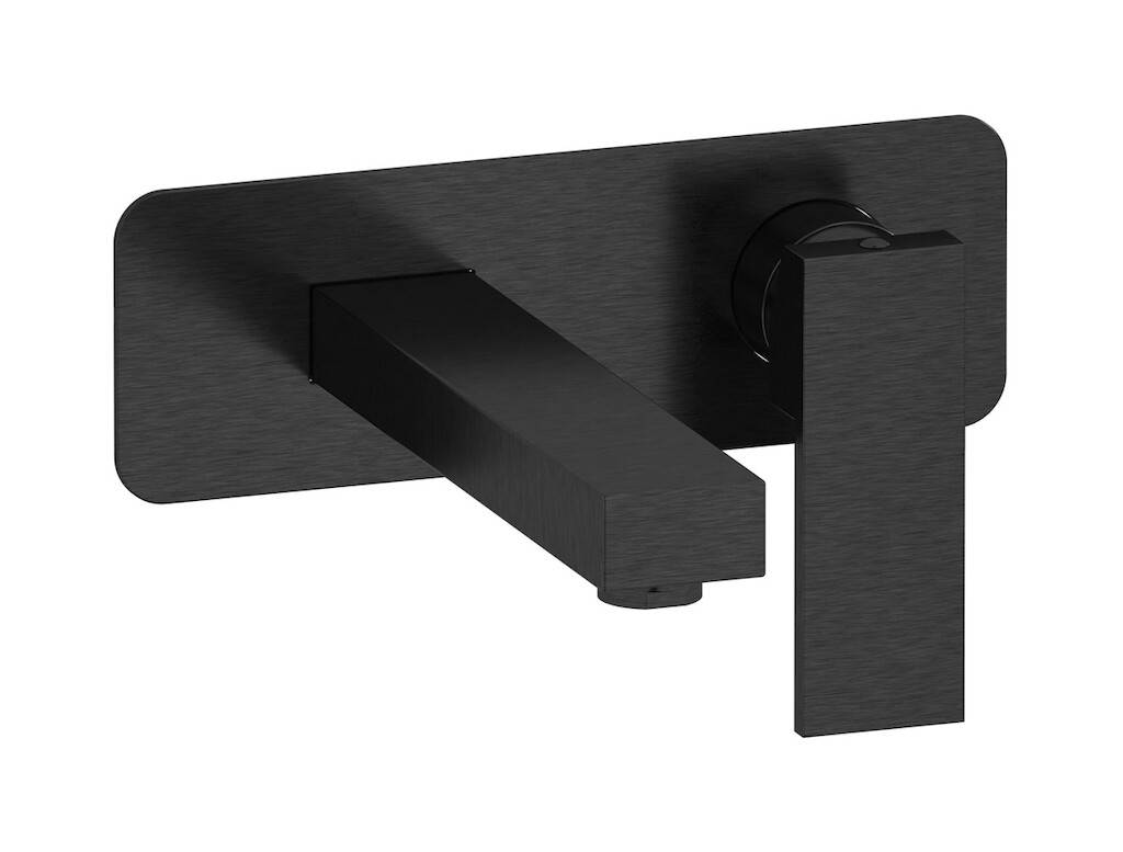 Встроенный в стену смеситель для раковины на 2 отверстия в комплекте с донным клапаном WE ARE IB ru206cs Brushed Black Chrome Rubacuori 