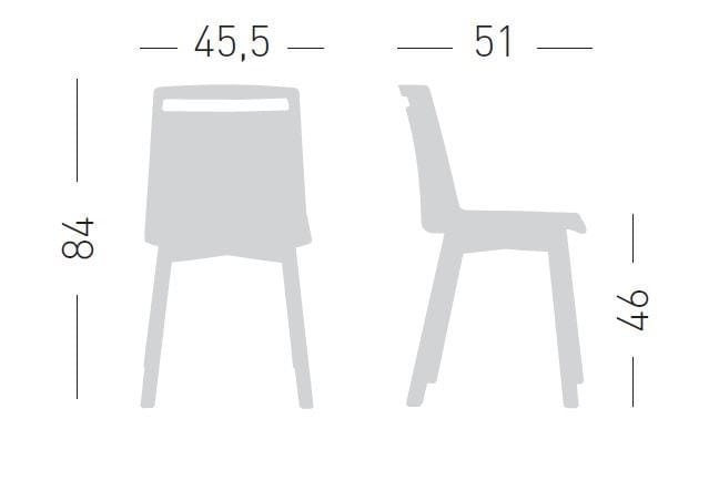 Стул из инженерного пластика с деревянным каркасом GABER Akami ARCH-00104323 - Вид №3