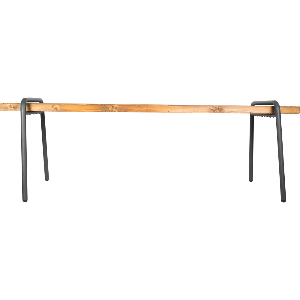 Скамейка садовая 150х38х44 см дерево/металл коричневая/черная Santreyd STLM-2087030 - Вид №2