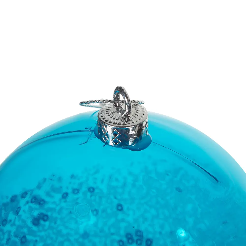 Шар ёлочный «С блёстками» 10 см, цвет синий Santreyd STLM-2018706 - Вид №1