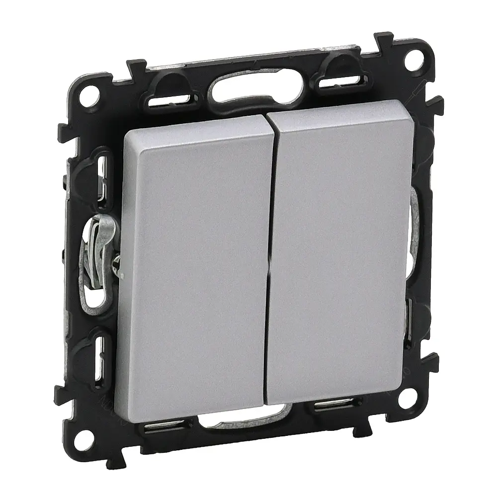 Переключатель Legrand VLN-L двухклавишный алюминий Valena Life STLM-2187756 - Вид №1