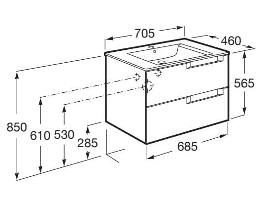 Деревянный умывальник с ящиками Roca Aleyda ARCH-00140420 - Вид №54