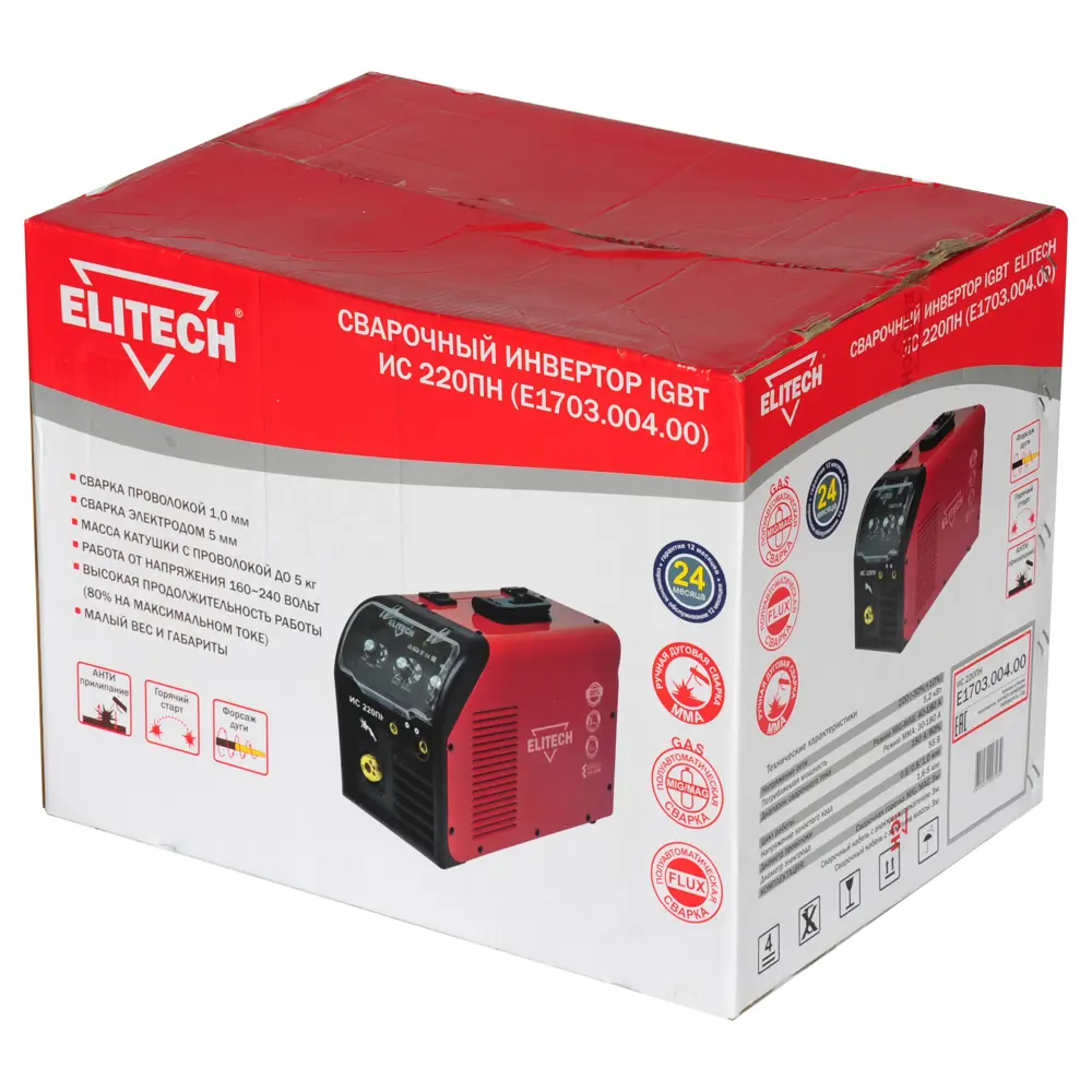 Сварочный аппарат инверторный Elitech 220ПН E1703.004.00, 180 А, 4 мм STLM-2014552 - Вид №5