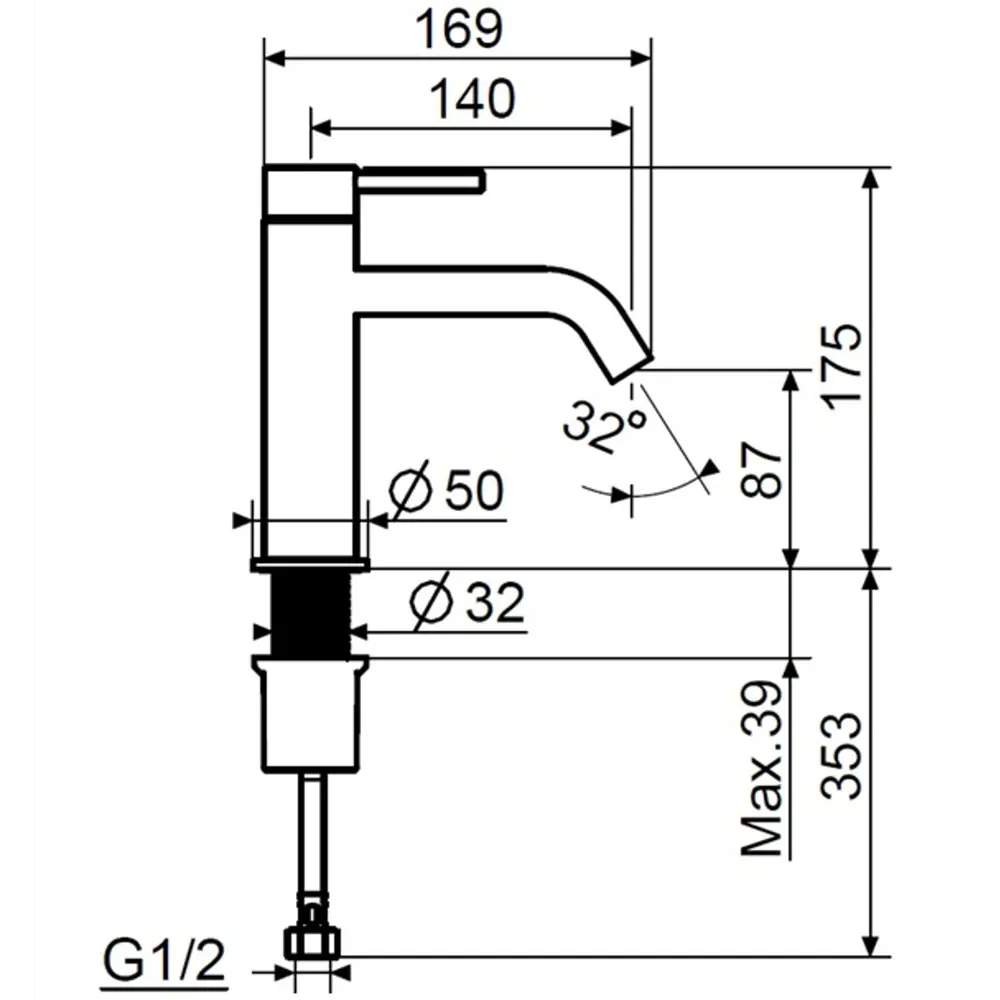 Смеситель для раковины Plumberia Selection IXO XO0053CR, Хром