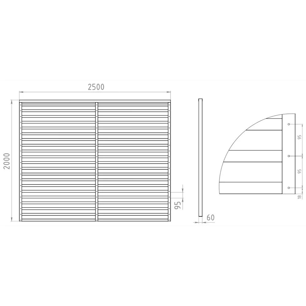 Забор-жалюзи Вершина 2x2.5 м цвет бежевый Santreyd STLM-2113161 - Вид №2