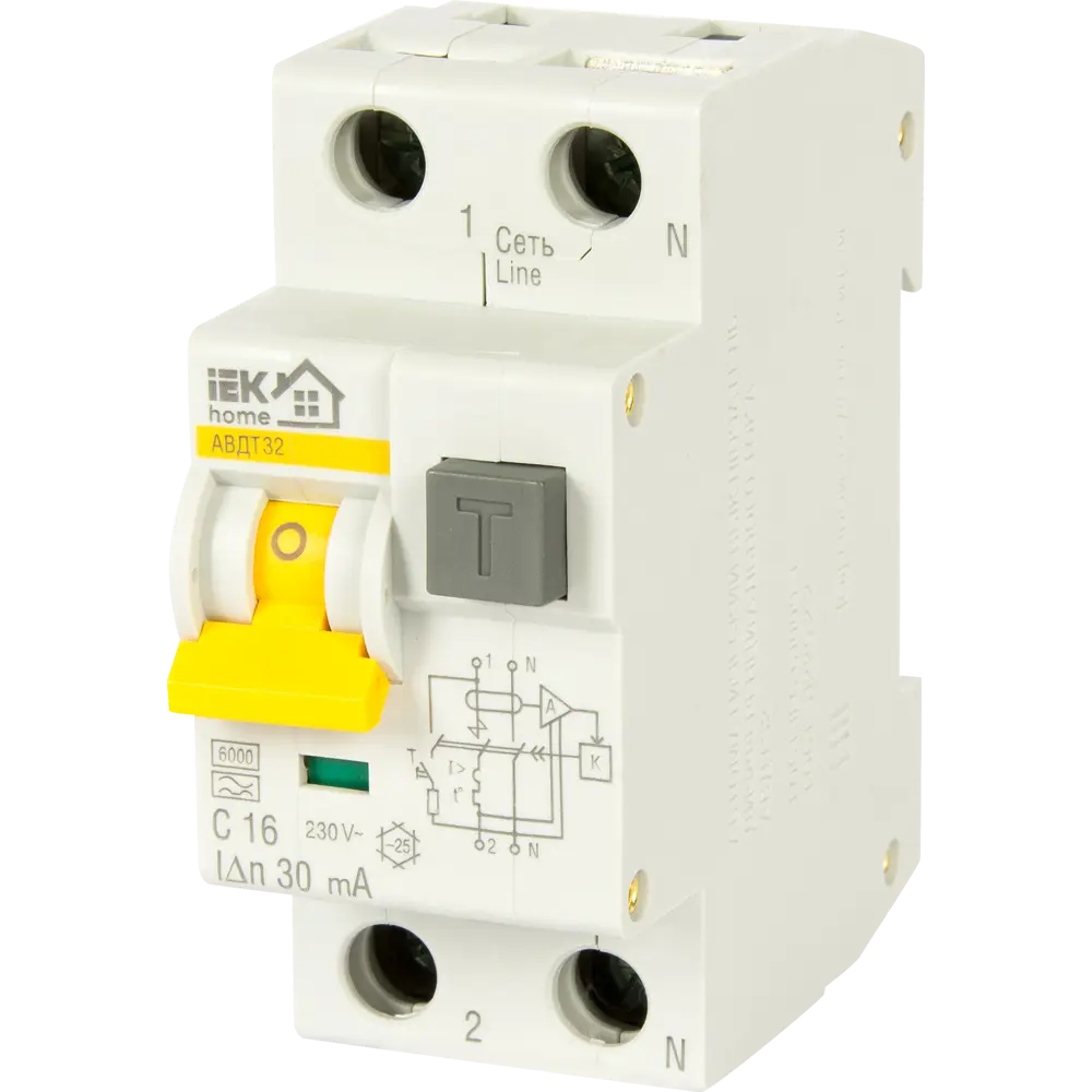 Дифференциальный автомат IEK Home 32 C16 с защитой от утечек тока 18072512 STLM-1114348
