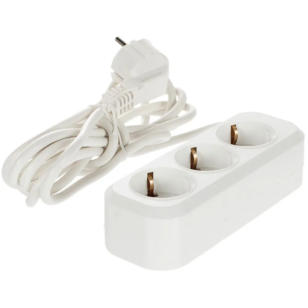 Удлинитель с заземлением для бытовой техники 3 розетки 3 м цвет белый Santreyd STLM-2089864