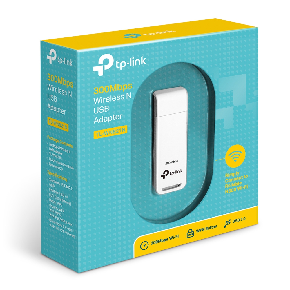 TL-WN821N 300mbps wireless n usb adapter, atheros, 2t2r, 2.4ghz, 802.11n/g/b TP-Link Santreyd  - Вид №2
