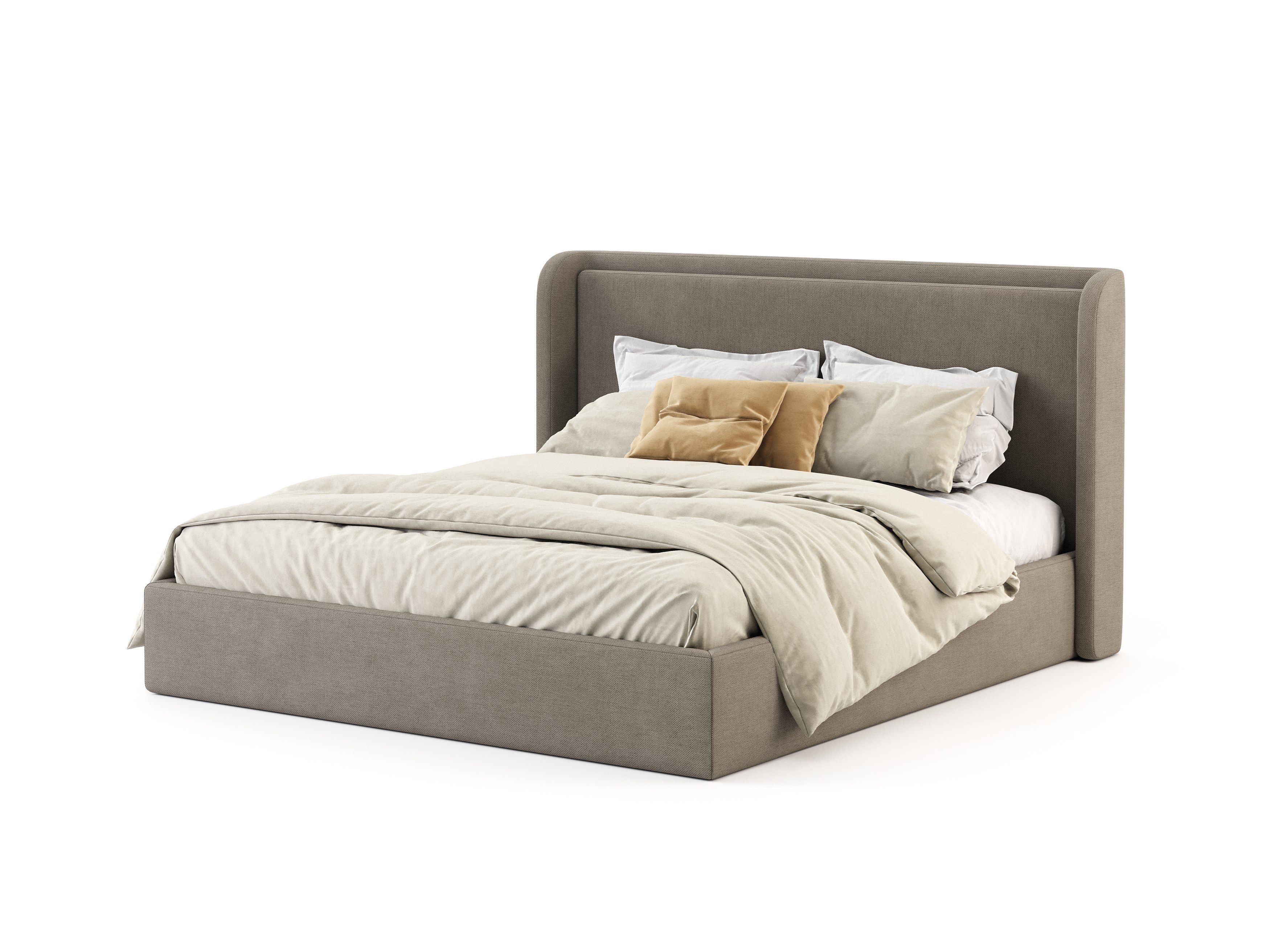 Двуспальная кровать из ткани с мягким изголовьем Stylish Club Porto ARCH-00034730 - Вид №22