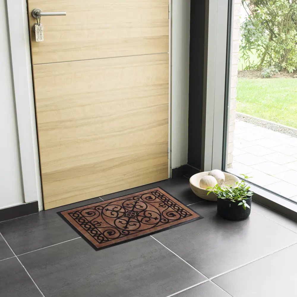 Коврик Inspire Retro 45x75 см полиэстер на ПВХ цвет коричневый STLM-2014075