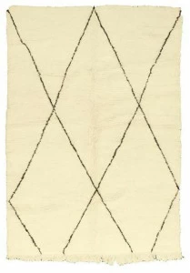 AFOLKI Прямоугольный шерстяной коврик с длинным ворсом и геометрическими мотивами Beni ourain Taa1059be