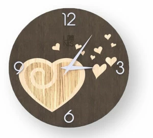 LIGNIS® Настенные часы из инкрустированного дерева Dolcevita love 10.035 / 10.113