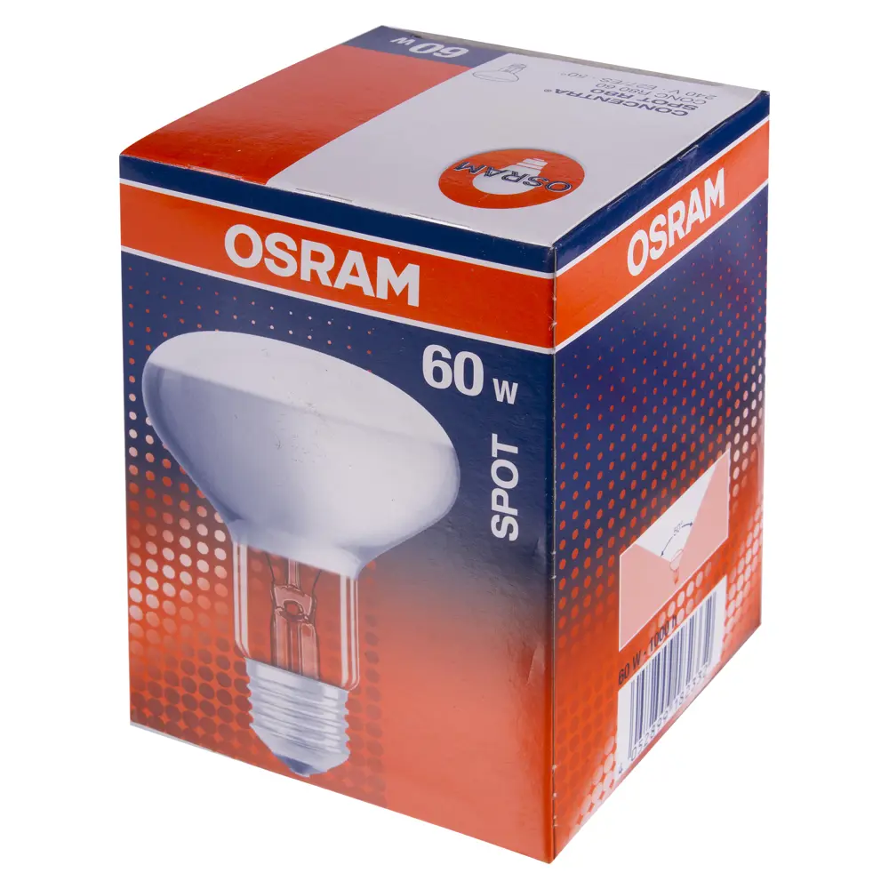 Лампа накаливания Osram спот R80 E27 60 Вт свет тёплый белый STLM-2166037 - Вид №1