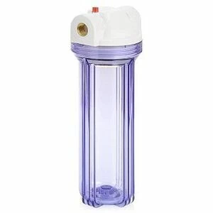 Корпус Гейзер 10" 3/4  прозрачный для холодной воды, с пластиковой резьбой