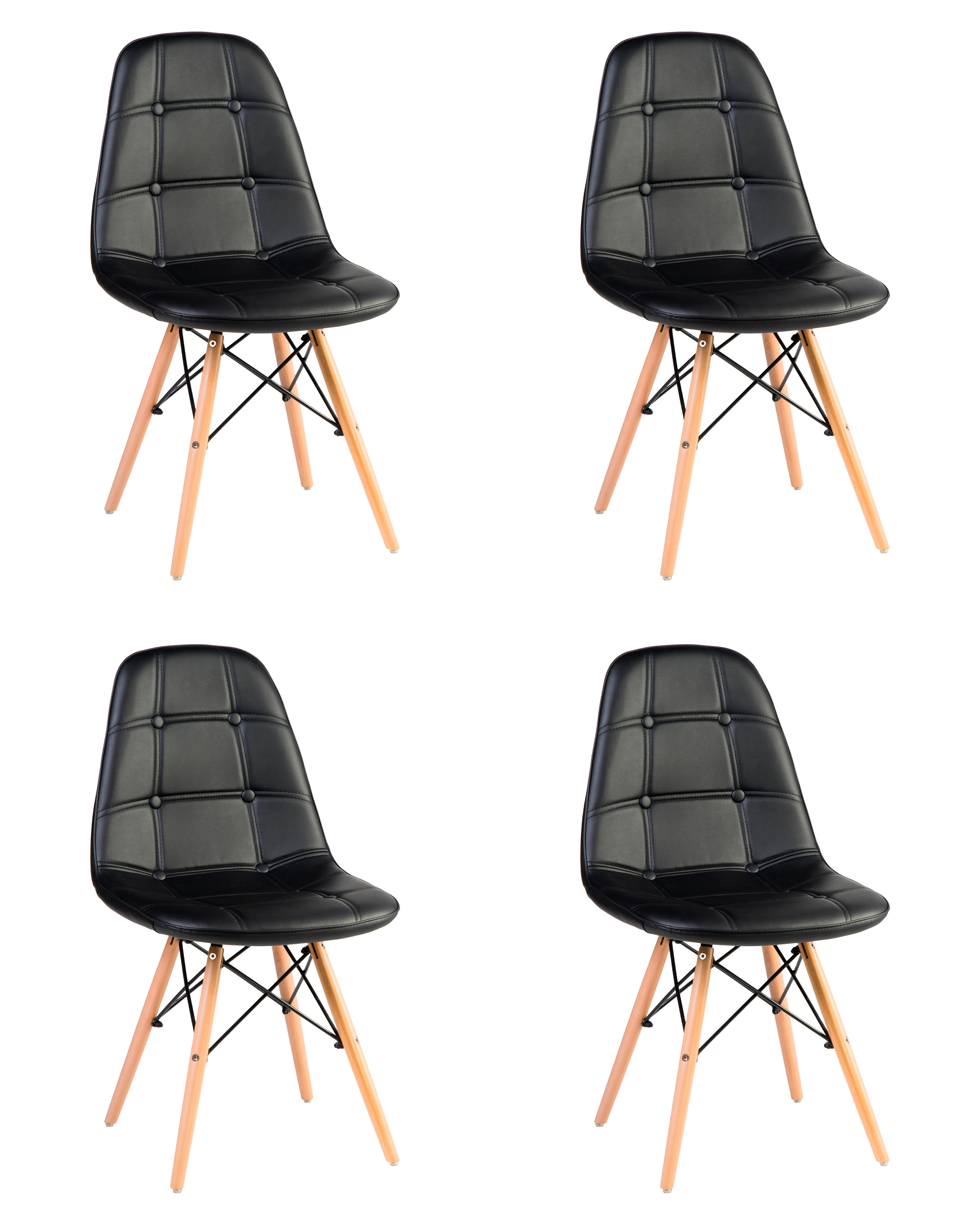 90560230 Комплект кухонных стульев 4 шт Bennet -301 83х54х44.5 см экокожа цвет черный LMZL STLM-0282680 DOBRIN
