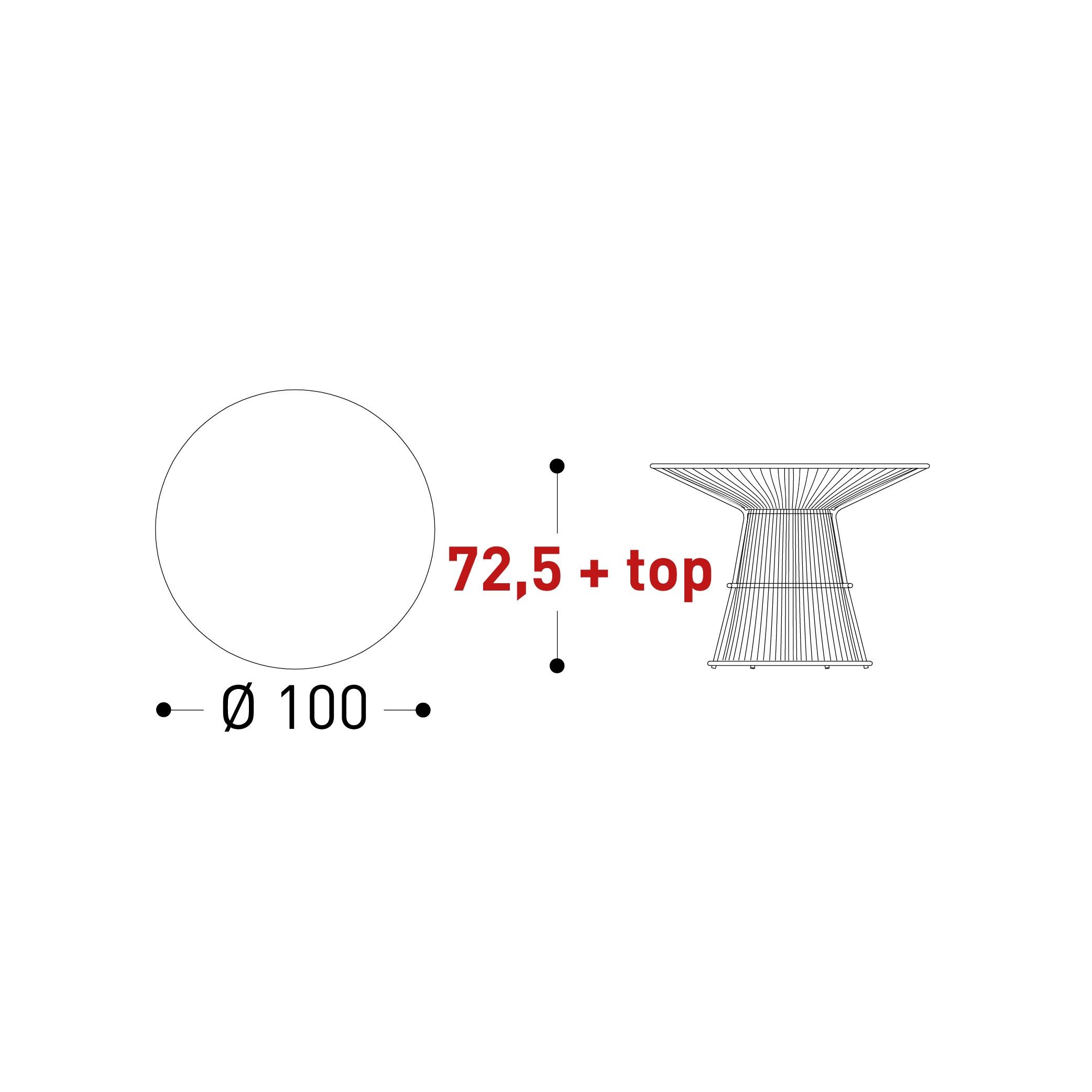Круглый стол из синтетического волокна со стеклянной столешницей Varaschin Tibidabo ARCH-00052171 - Вид №4