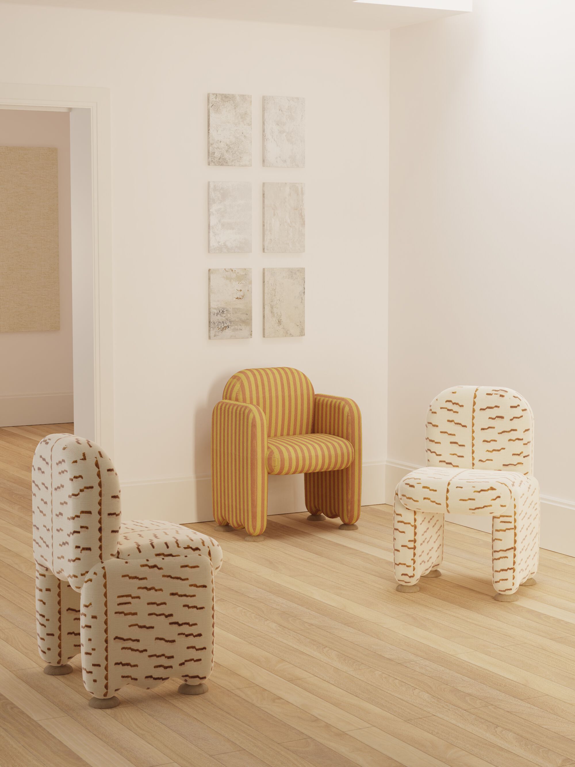 Мягкий тканевый стул с подлокотниками DOOQ Cindy ARCH-00131388 - Вид №3