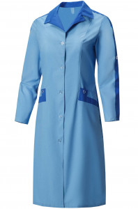 62840 Халат "Радуга NEW" длинный рукав голубой василек  Одежда для обслуживающего персонала  размер 58