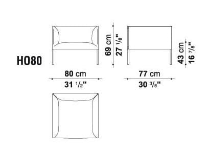 Тканевое кресло с подлокотниками B&B Italia Project ARCH-00118997 - Вид №3