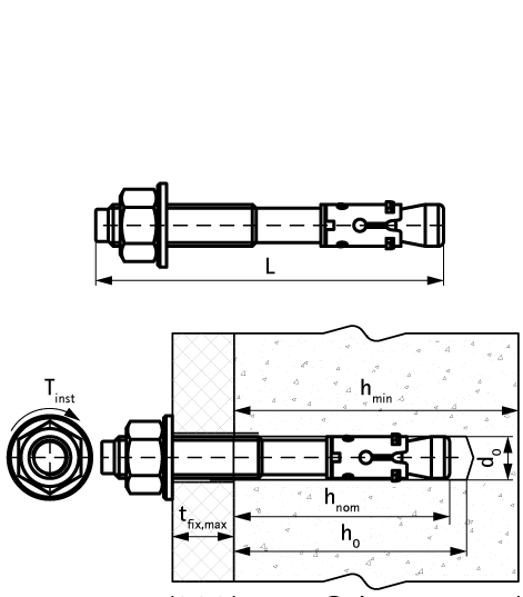 609837082 WTB7 Клиновой анкер высокоэффективный распорный анкер для бетона без трещин walraven  - Вид №1