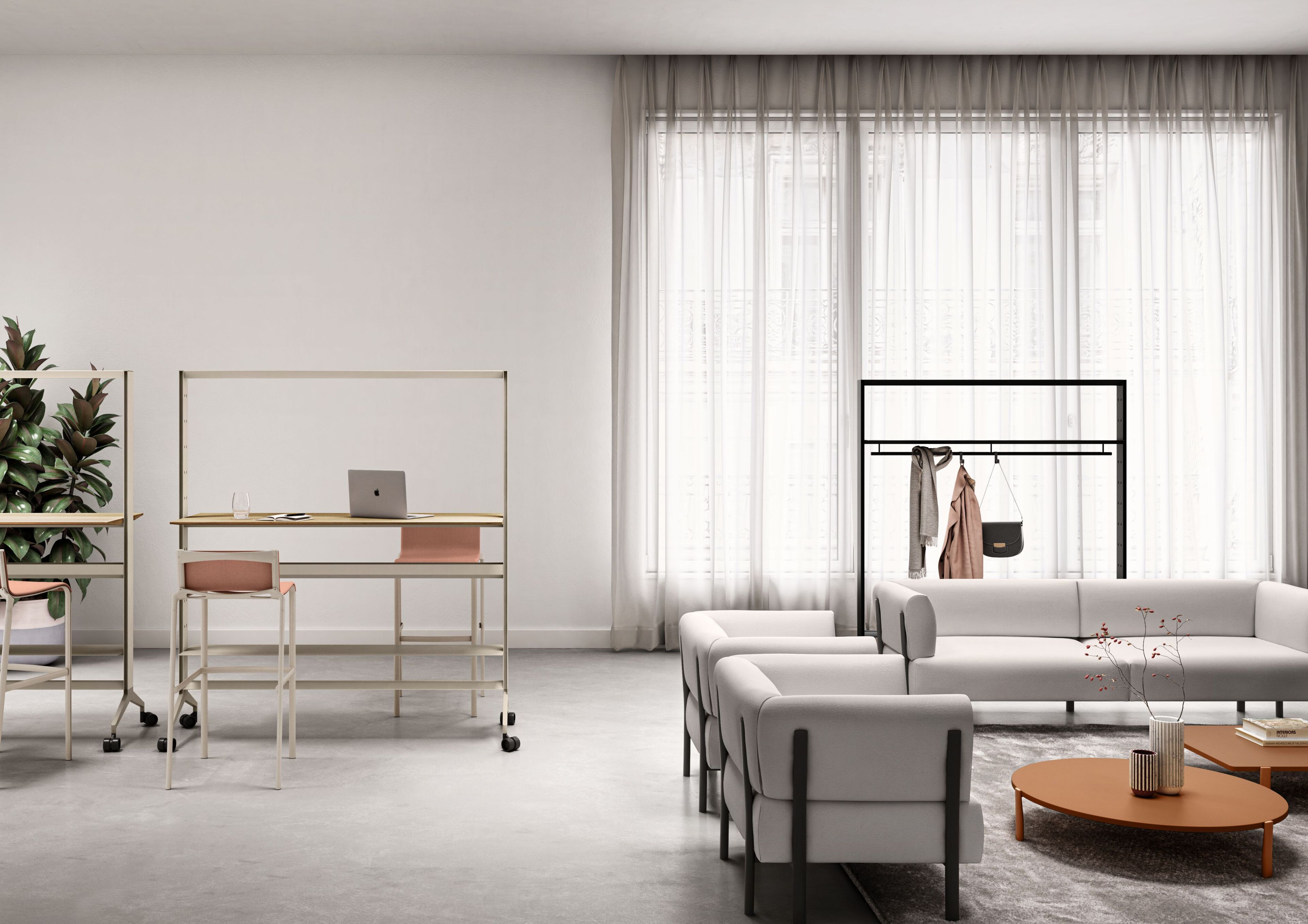 Алюминиевая офисная вешалка для одежды с колесами Alias Aline Work ARCH-00129005 - Вид №1