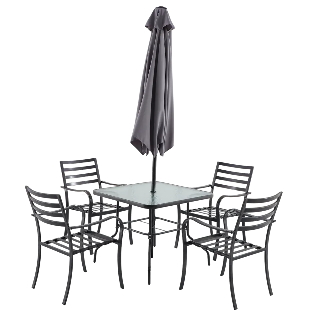 Naterial Rono: набор садовой мебели с 4 креслами, столом и зонтом 84252500 STLM-0047504 - Вид №9