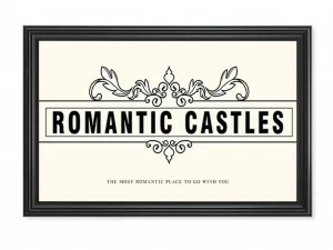 Постер в раме 60х40 см Romantic Castles FRATELLI BARRI ДИЗАЙНЕРСКИЕ, IMMAGINE 00-3886143 Белый;черный