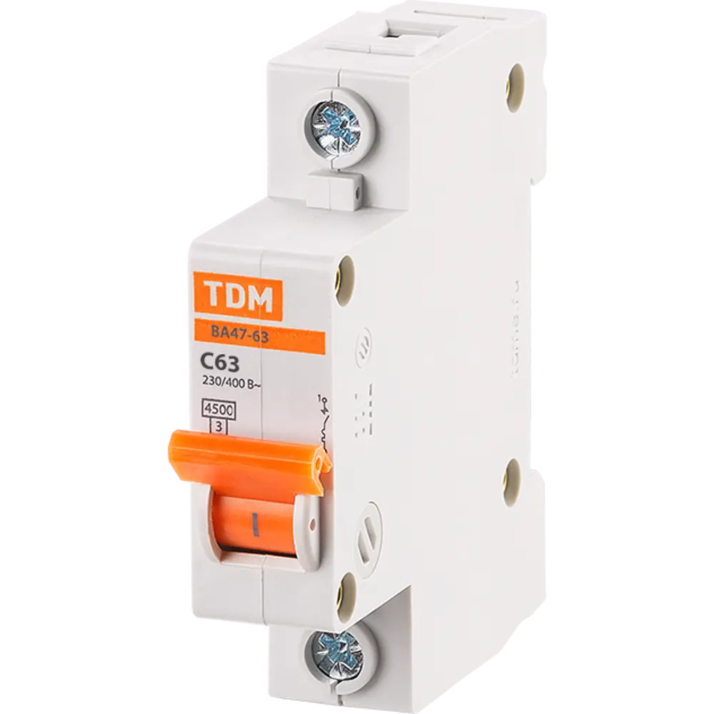 Автоматический выключатель TDM Electric ВА47-63 1P C63А для надежной защиты сети 84399494 STLM-0049267