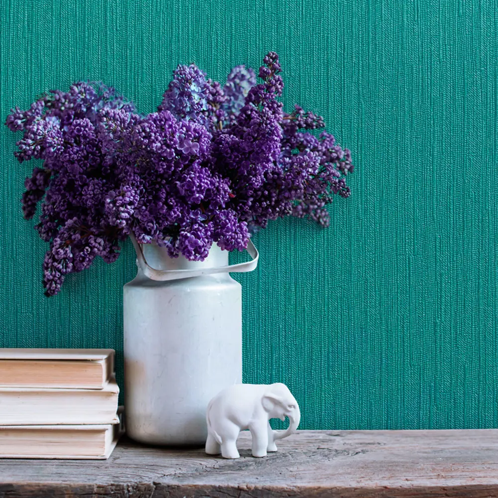 Обои виниловые Inspire 0.53х10 м однотон дождь цвет бирюзовый Па 6119-76 Basic Rain STLM-2164982 - Вид №2