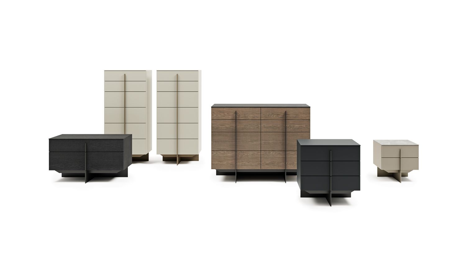 Деревянная прямоугольная тумбочка с ящиками Dall'Agnese Katana ARCH-00081726 - Вид №1