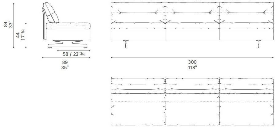 Poltrona Frau Модульный диван с журнальной полкой La collezione - divani e poltrone sun-id-1502655 - Вид №61
