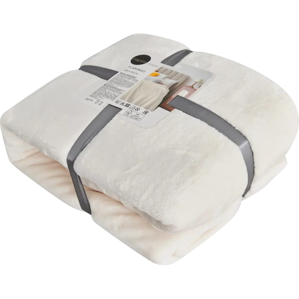 Плед Inspire Flamingo 200x220 см микрофибра цвет кремовый STLM-2105500 - Вид №2