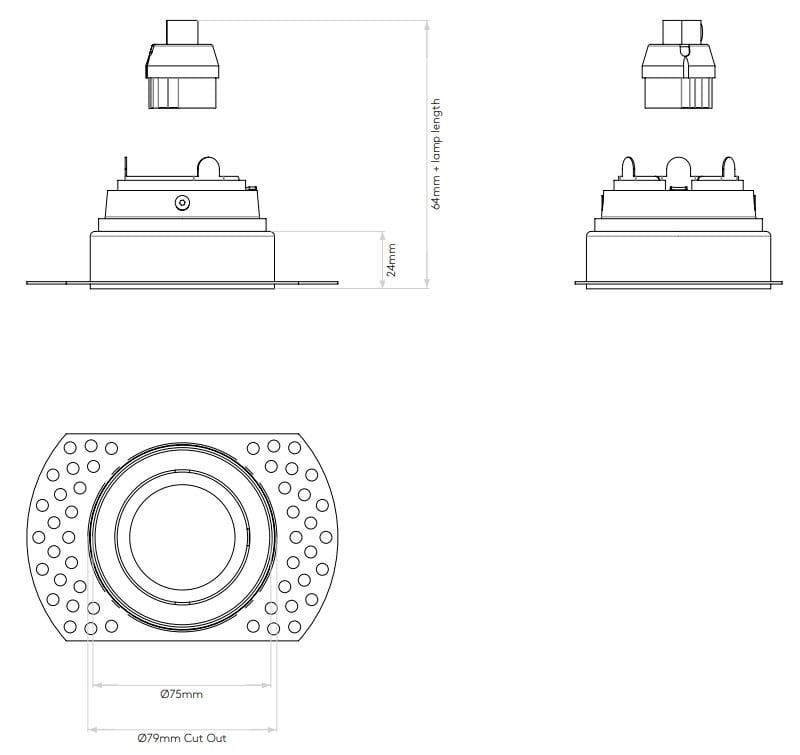 Регулируемый металлический светодиодный потолочный светильник Astro Lighting TRIMLESS ROUND ADJUSTABLE FIRE-RATED ARCH-00130573 - Вид №3