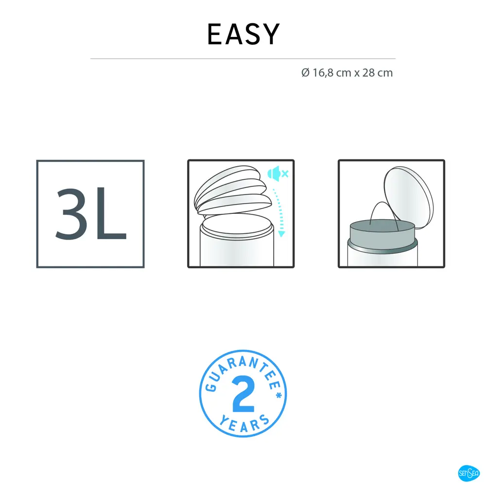 Контейнер для мусора Sensea Easy 3 л цвет белый Без серии STLM-2108128 - Вид №5