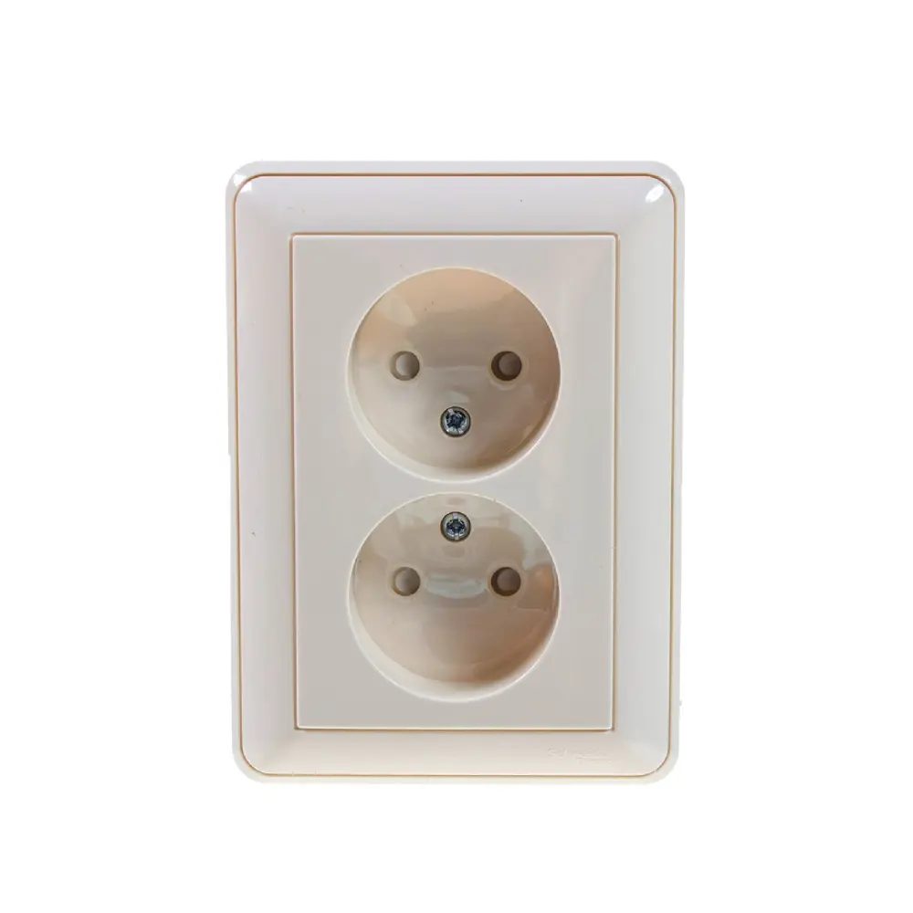 Розетка Schneider Electric W59, 2 разъема, цвет бежевый STLM-2110237