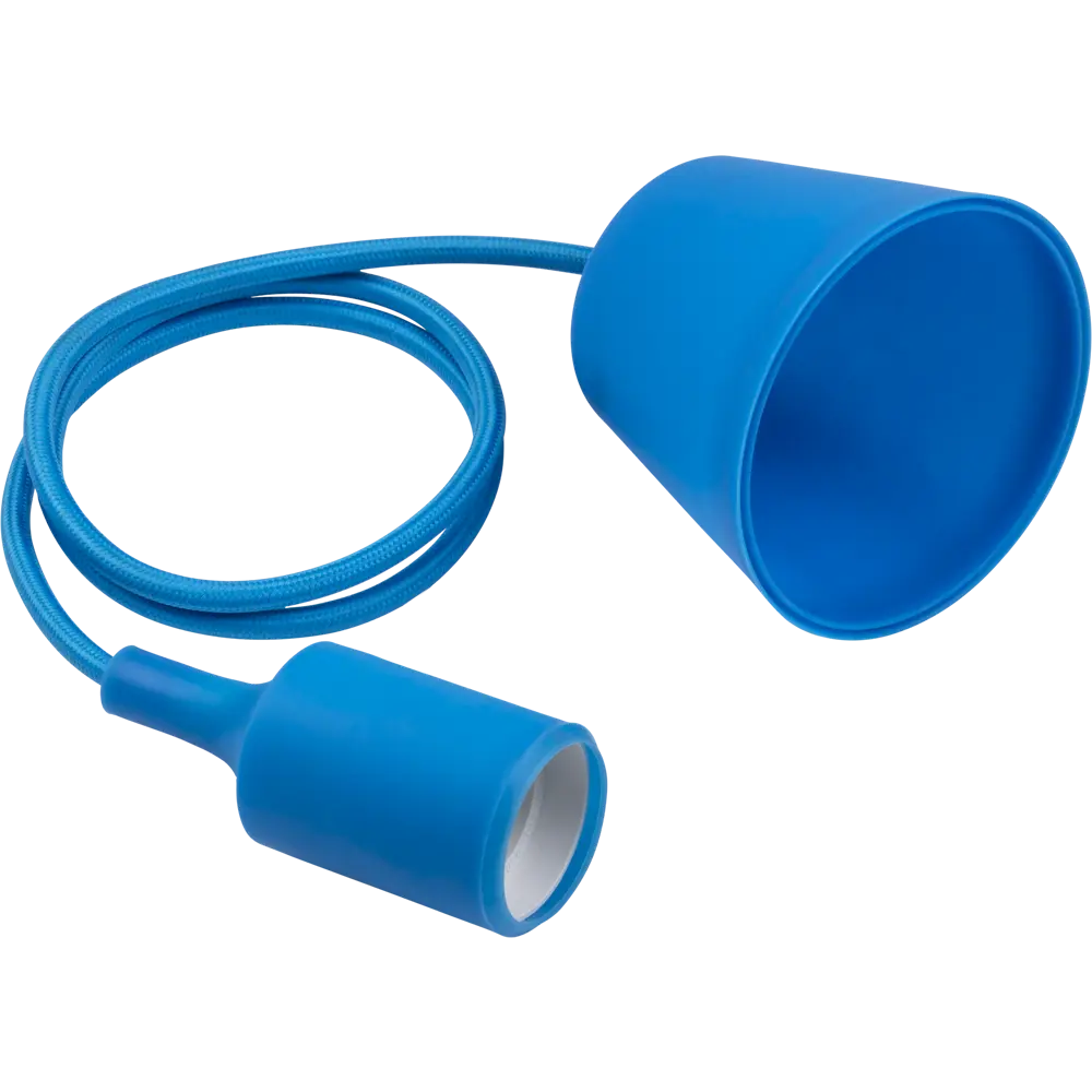 Патрон с подвесом TDM Electric для ламп Е27, синий, 1 м 84833465 STLM-0055823