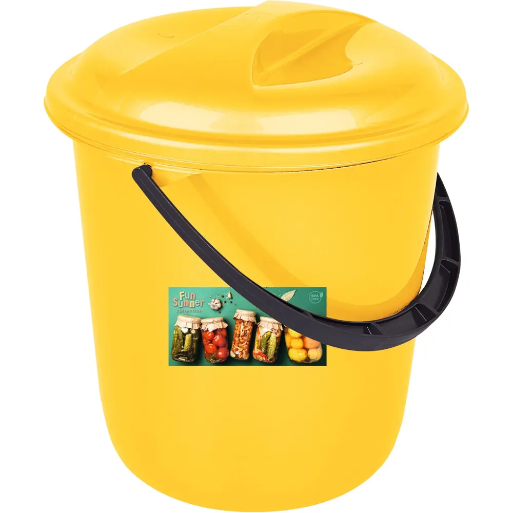 Ведро с крышкой Fun Summera 12 л полипропилен цвет желтый Santreyd STLM-2174286