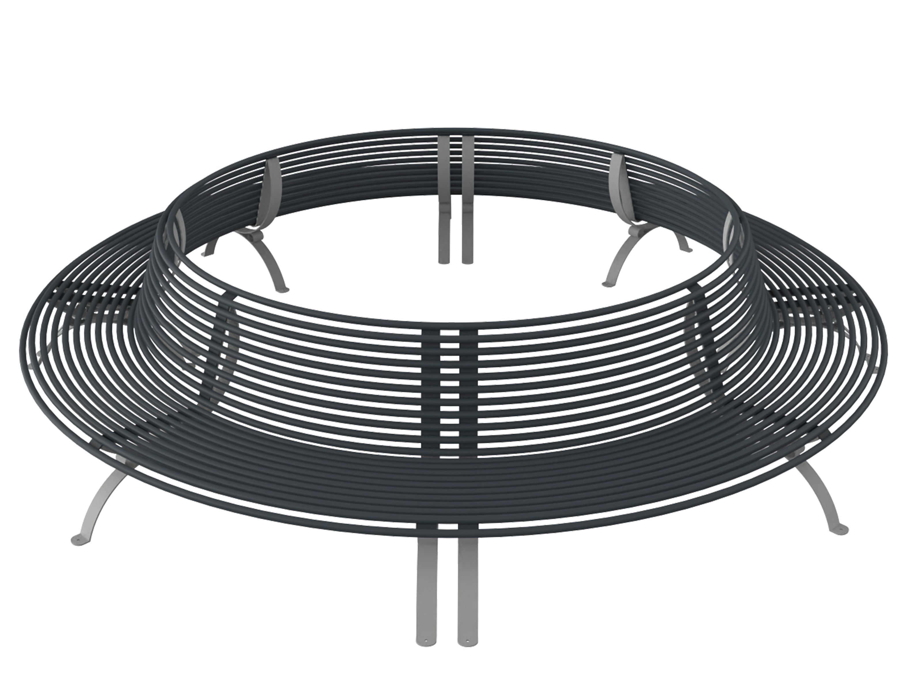 Металлическая изогнутая скамья со спинкой Lazzari Позитано ARCH-00016907 - Вид №1