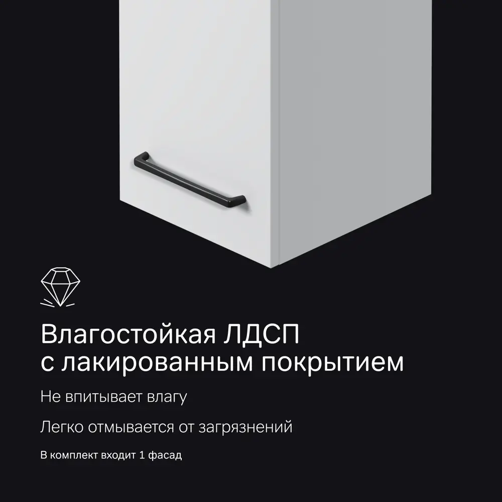 Фасад для пенала подвесного AM.PM Force M9FFCF0301WM 70x30 см влагостойкая ЛДСП цвет белый STLM-2151522 - Вид №4