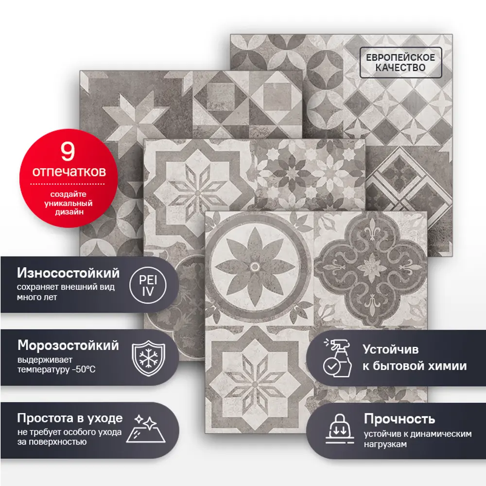 Estima Art AR01 - керамогранит с эффектом пэчворк 40.5×40.5 см 89107202 STLM-0078475 - Вид №9