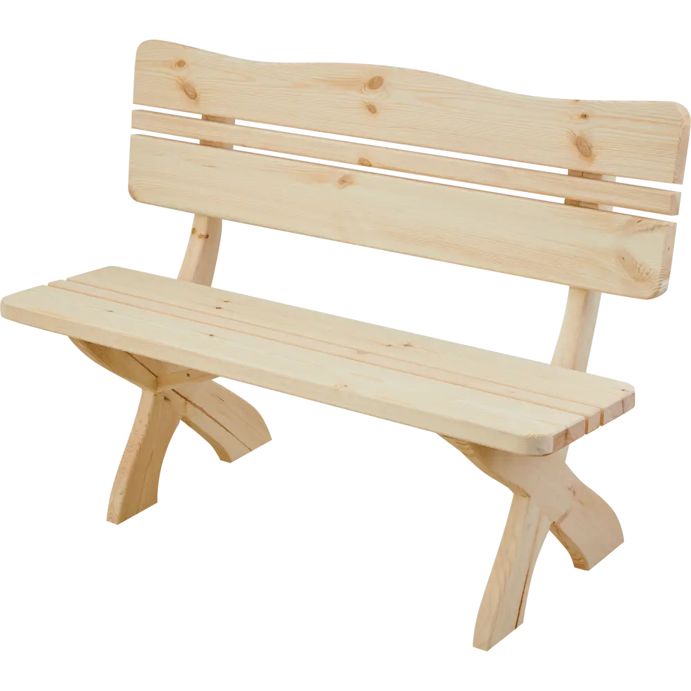 Скамья со спинкой сосна 1200x330x460 мм натуральная Santreyd STLM-2111207