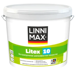 Краска для стен и потолков Linnimax Litex 10 моющаяся матовая цвет белый база 1 9 л