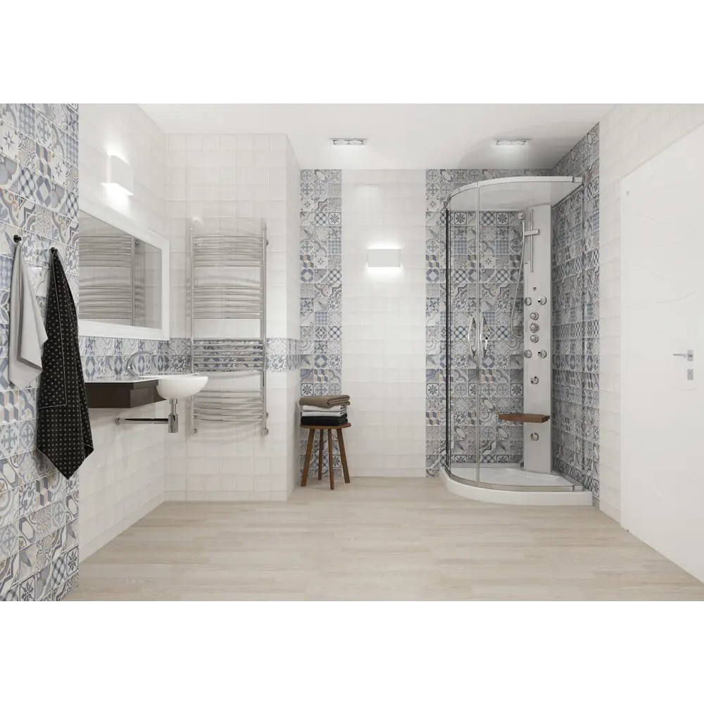 VENTA Панель ПВХ «Плитка» синяя для стен 2700×375 мм 18759402 STLM-0012513 - Вид №3